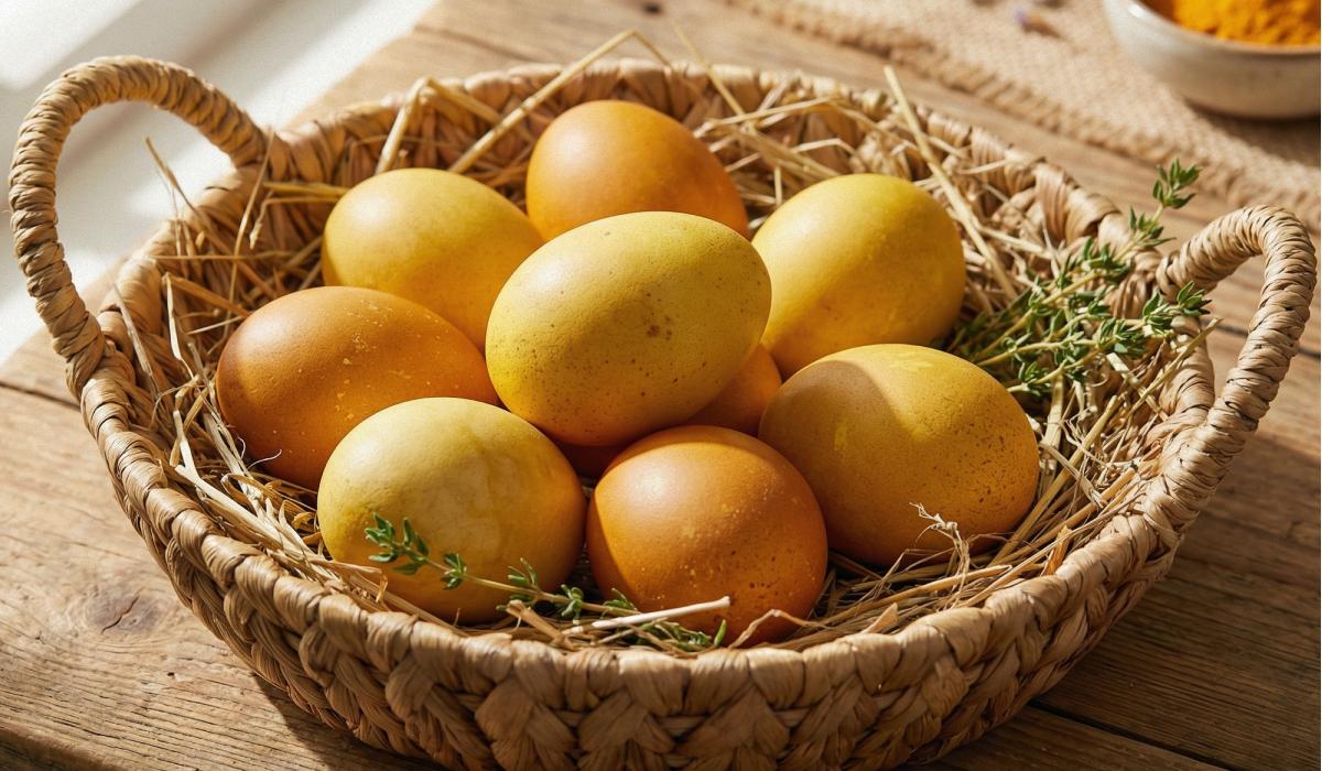 kuidas värvida mune kurkumiga 